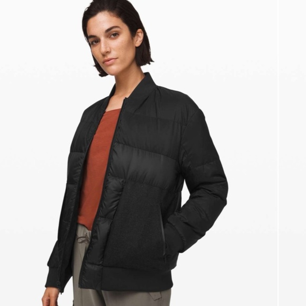 Lululemon Roam Far Wool Bomber Jacket in Black